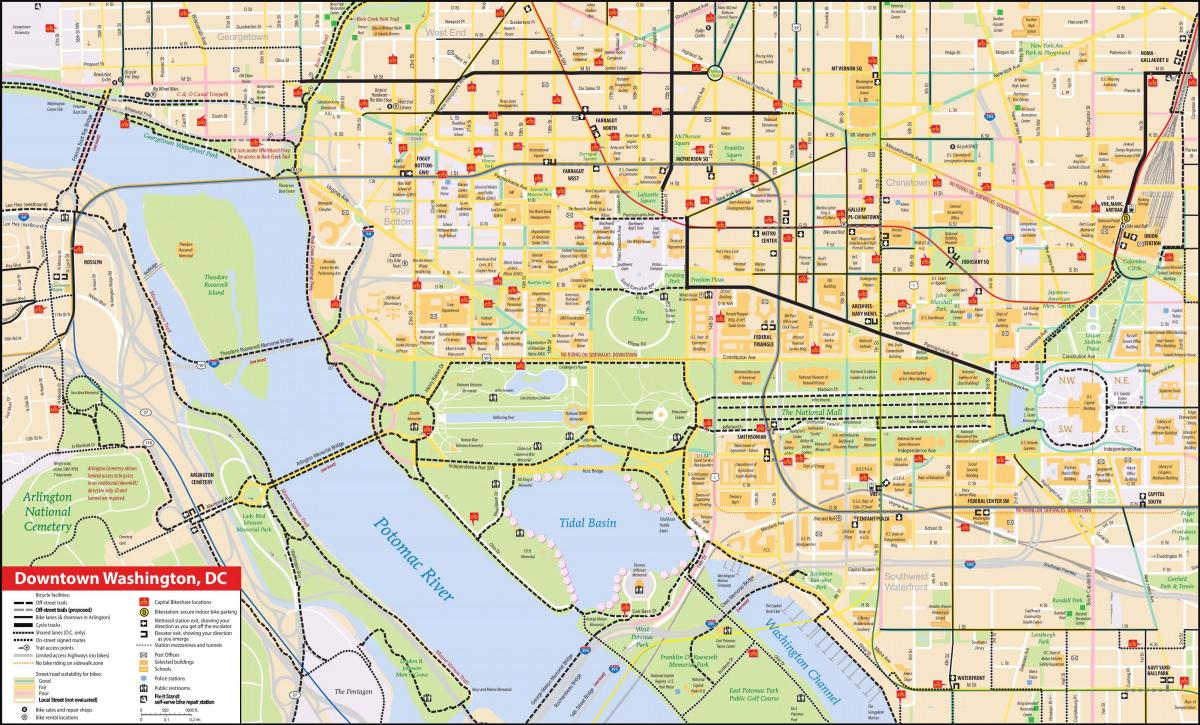 Mapa centrum Waszyngtonu