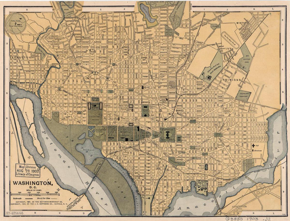 Mapa historyczna Waszyngtonu DC