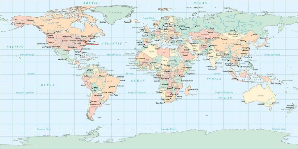 Lokalizacja Waszyngtonu na mapie świata